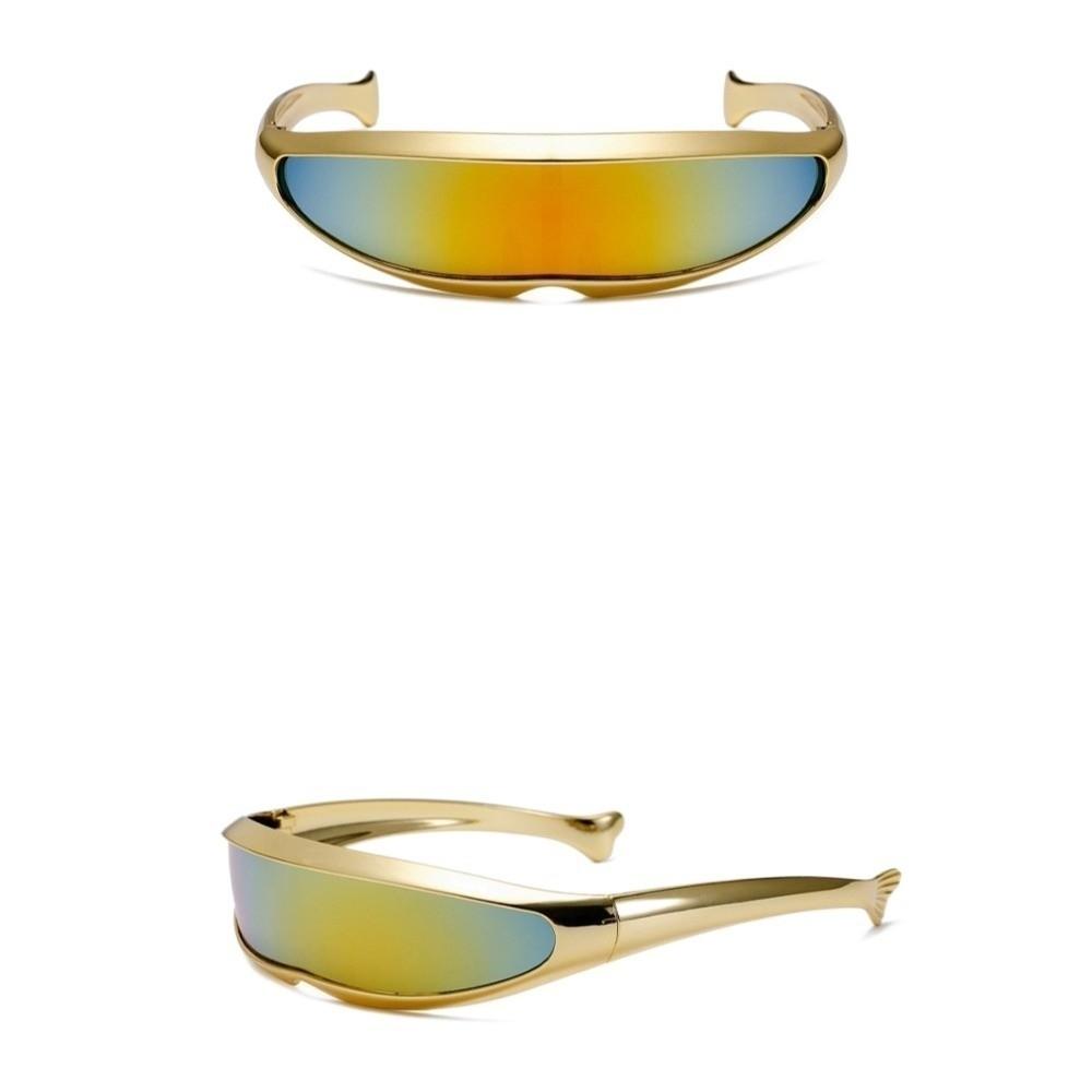 One-piece Mirror Blocking Sunglasses Futuristic Steampunk Sunglasses Women Eyeglass Outdoor