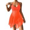Women S Split Swimsuit High Waist Pant Cross Top Strappy Swimwear