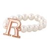 Восхитительный женский браслет Estele с жемчугом и буквой "R" из розового золота