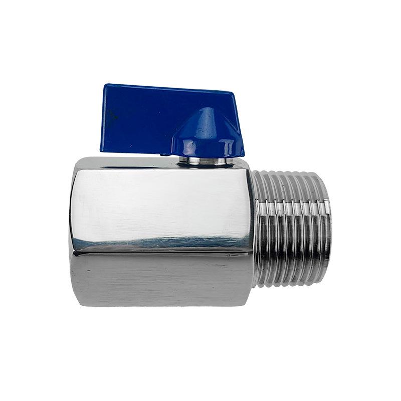 304 Stainless Steel One-Piece Mini Ball Valve with Male/Female Threads, Manual Water Switch