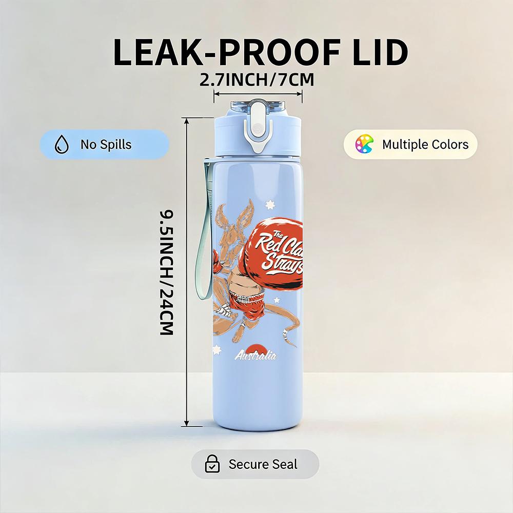 1PC Retro Rooster Western Farm Graphic Print 750ml Portable Sports Water Bottle Leakproof Gym Outdoor Travel Drink Cup