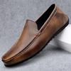 Fashion Classic Casual Loafers Genuine Leather Slip On Flats Breathable Business Shoes Ultra-light Male Driving Shoes Moccasins