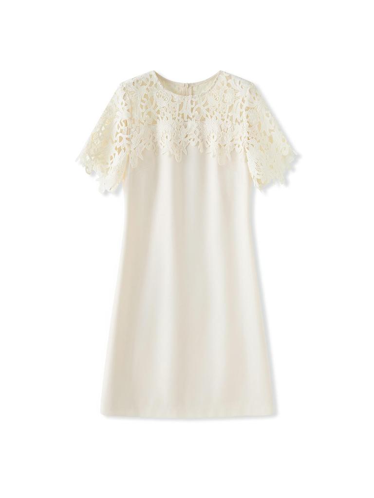 Высококачественное женское летнее А-силуэтное платье с кружевной вышивкой