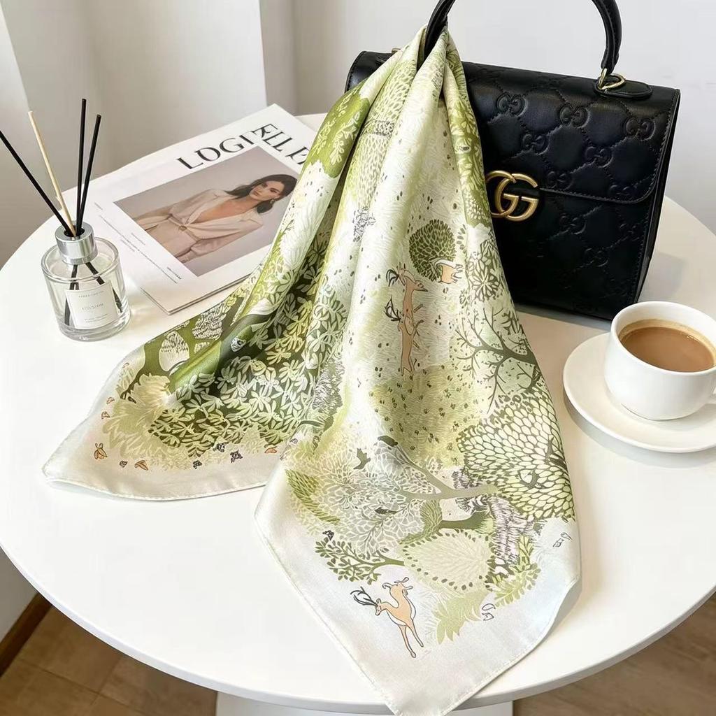New 71 small square scarf imitation silk scarf spot professional spring and autumn scarf foreign style scarf scarf