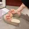 Summer Thick Bottom Wedge Heels Slipper Casual Flower Peep Toe Women's Shoes Fashion Outer Wear Lightweight High-heeled Slides