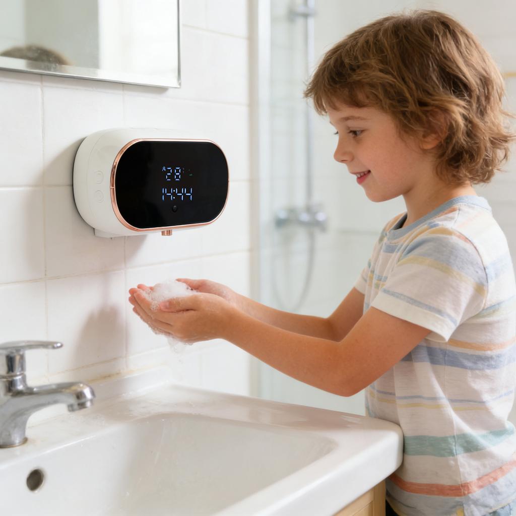 Автоматический дозатор мыла жидкий для ванной: Настенный перезаряжаемый бесконтактный регулируемый автоматический умный электрический пластиковый дозатор мыла - Кухня