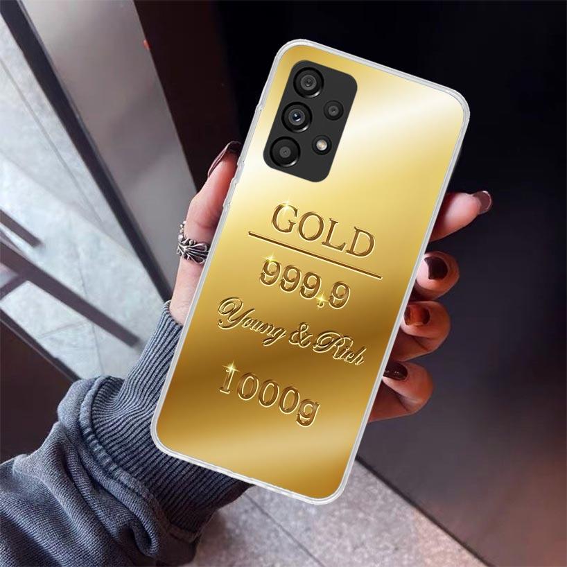 Fine Gold Pattern Printing Phone Case For Samsung Galaxy A52 A51 A50S A32 A22 A12 A02S A72 A71 A31 A70 A30S Note 20 Ultra 10 Plu