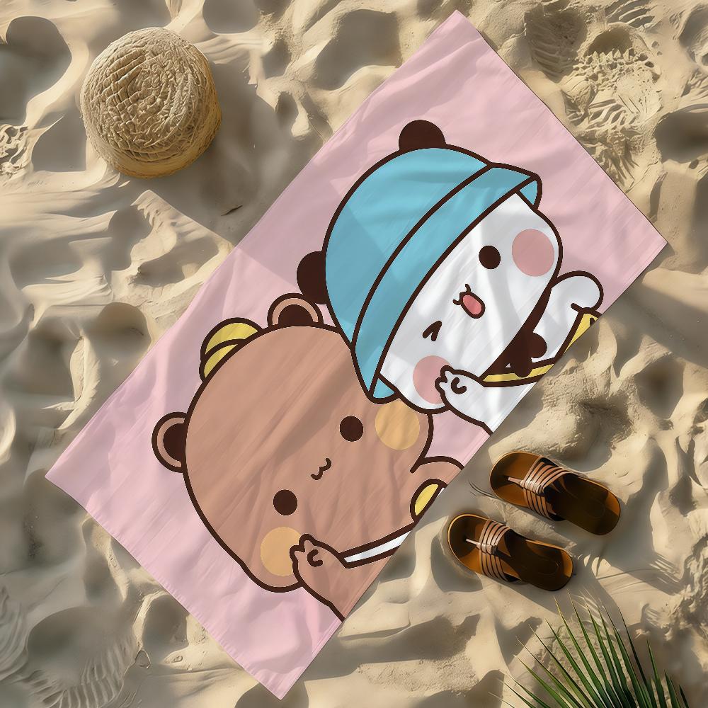 Мультяшное полотенце BuBU Dudu Kawaii Мягкое Легкое Противопесочное Большое Пляжное Полотенце Быстросохнущее Ванна Спорт Семья