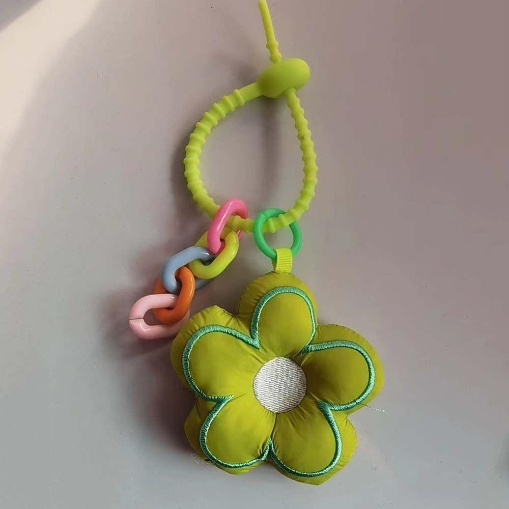Cloth Flower Bag Pendant Acrylic Chain Floral Lanyard Creative Fresh Backpack Decoration  Children