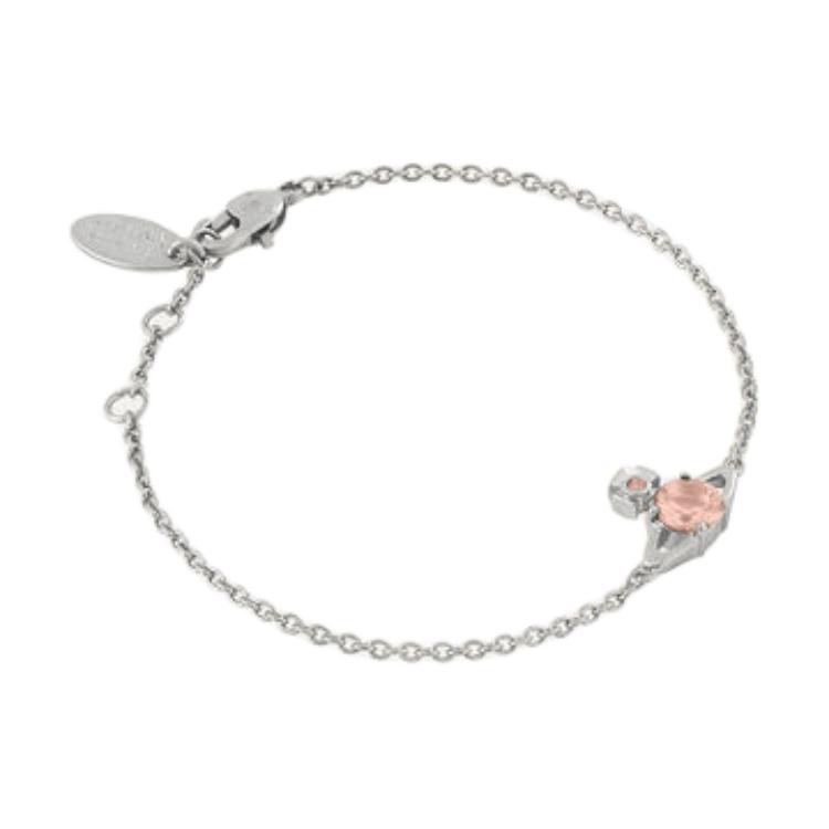 Vivienne Westwood Queen Reina Saturn Diamond Bracelet Women bracelet Silver Champagne-Diamond 61020056-02P720