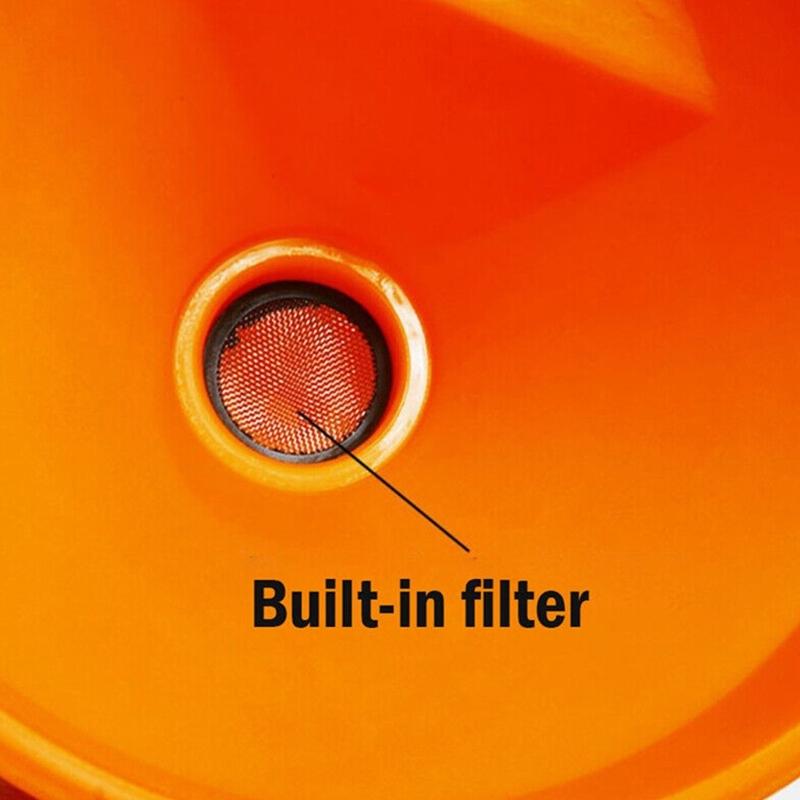 Plastic Funnel with Double Bend & Integrated Filter Spill Proof Funnel for Efficient Straining & Spill Prevention