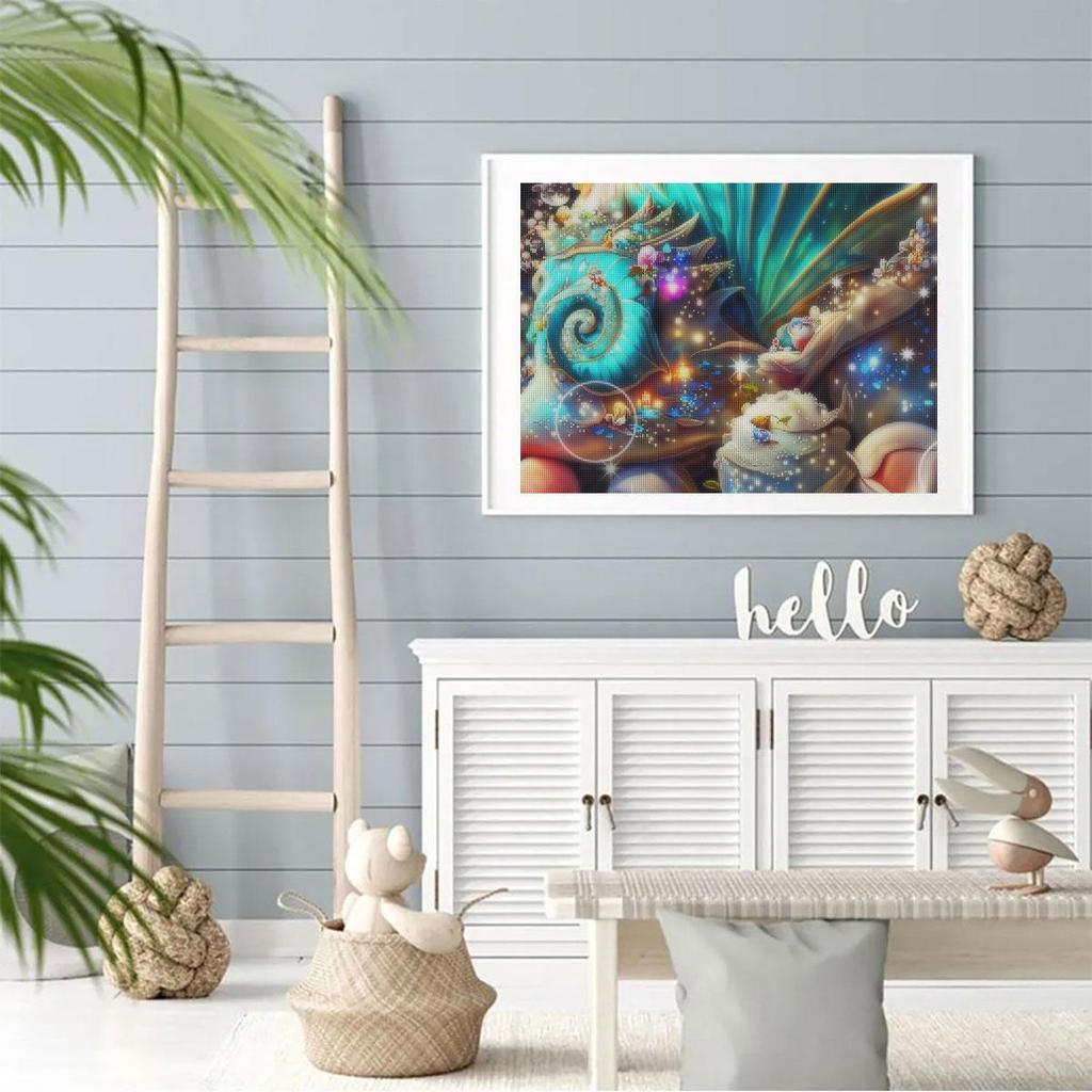 Алмазная картина морская ракушка, вышивка крестом, стразы, кристалл, рукоделие, Алмазная вышивка, полный алмазный домашний декор 30x40 см/12x16 дюймов