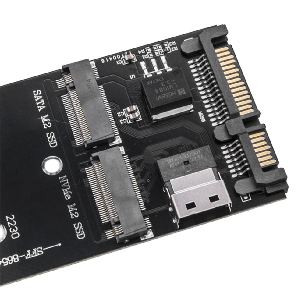 Адаптер M.2 на SATA SFF-8654 на M2 NVME SSD 22-контактный SATA на M2 Карта расширения Конвертер Плата-райзер Подходит для материнской платы