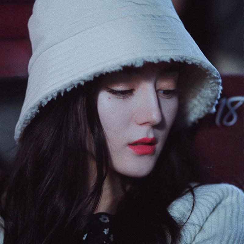 Стильная зимняя теплая пушистая шерпа панама для мужчин и женщин бежевого цвета