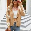 Women's Sweater Jacket Loose Printed Casual Knitted Cardigan Top