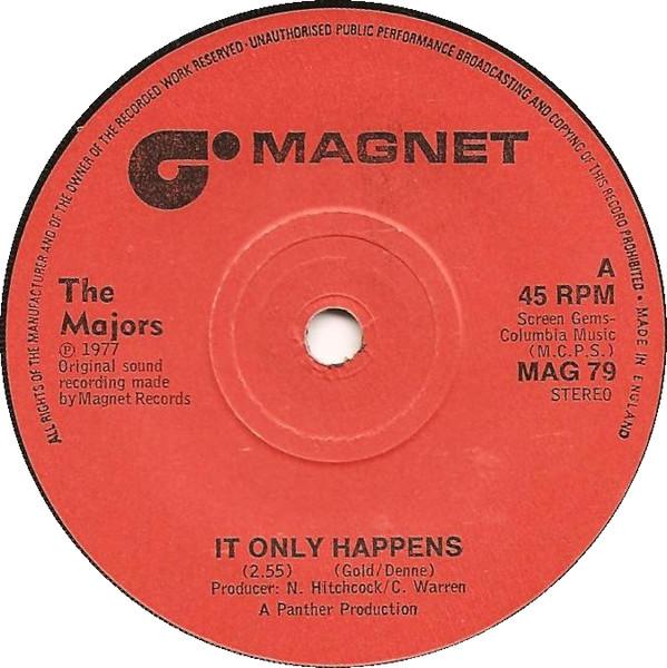 7-дюймовая пластинка MAJORS It Only Happens MAG79 Magnet 1977 Великобритания SoulFunk Б/у