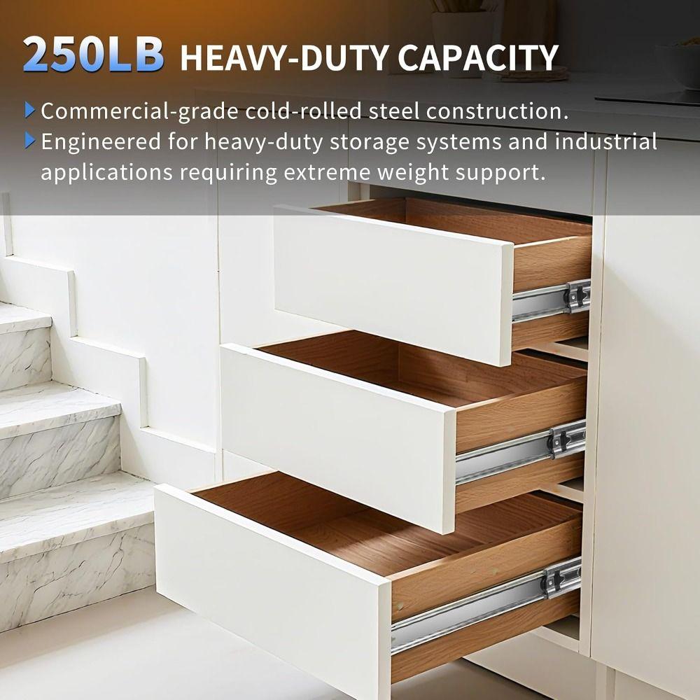 Full Extension Heavy Duty Drawer Slides Locking Cabinet Slide Ball Bearing Rails Home Improvement