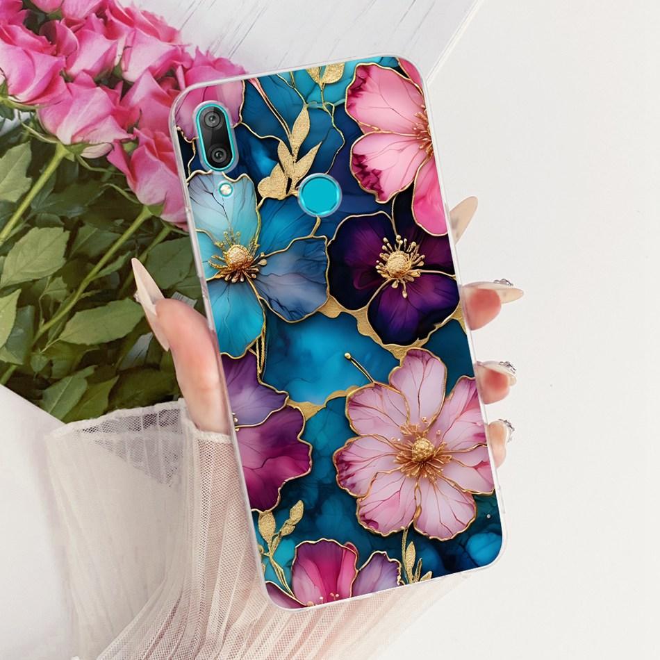 For Huawei Y7 2019 Cute Flower Butterfly Cat Painted Case For Huawei Y7 Y 7 Prime Pro 2019 Soft Silicone TPU Phone Cases