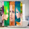 Радужная шторка для душа с женскими лицами Современный декор для ванной комнаты Ткань с 3D-принтом Настраиваемый дизайн для украшения дома