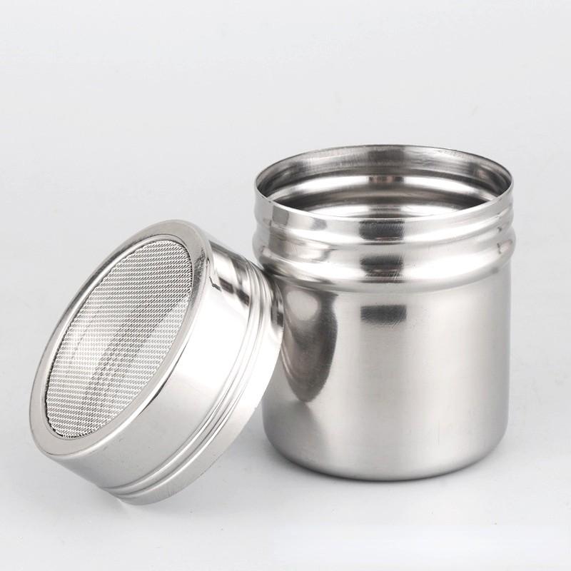 Stainless Steel Spice Pepper Shakers Chocolate Shaker Lid Sugar Bowl Cocoa Container Powder Coffee Sifter Kitchen Accessories