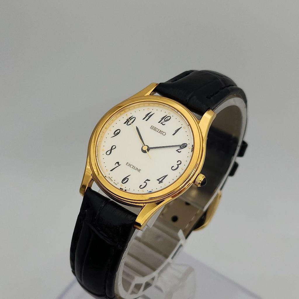 [USED] Working Seiko Exceline SGP30 with Battery and Crocodile Leather Strap