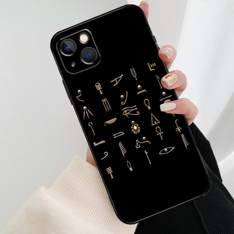 Чехол для телефона с египетскими иероглифами для iPhone 17 Pro Max 14 13 12 11 15 16 Pro Max mini 16 15 Plus 16e 17 Air Cover