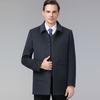 Новое зимнее пальто из кашемировой овчины, мужское деловое пальто с лацканами, двусторонний шерстяной верх, повседневное пальто средней длины