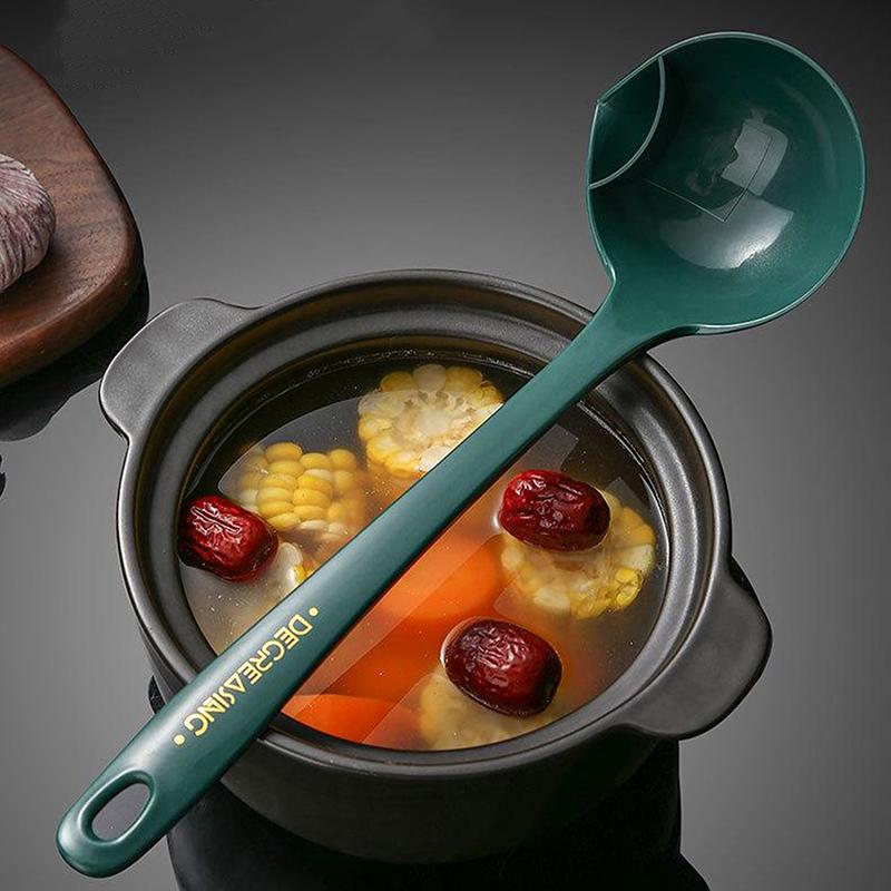 Кухонный фильтр-ложка с длинной ручкой, дуршлаг, сепаратор для масла и супа, столовые ложки, креативная посуда, шумовка для кастрюли с отверстиями