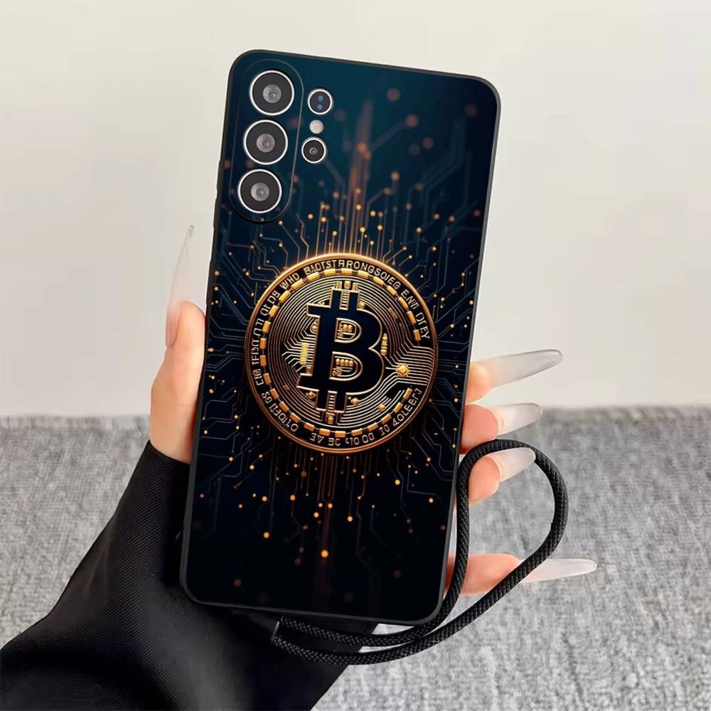 Bitcoin Phone Case For Samsung S25,S24,S21,S22,S23,S30,Ultra,S20,Plus,Fe,Lite,Note,10,Black Cover