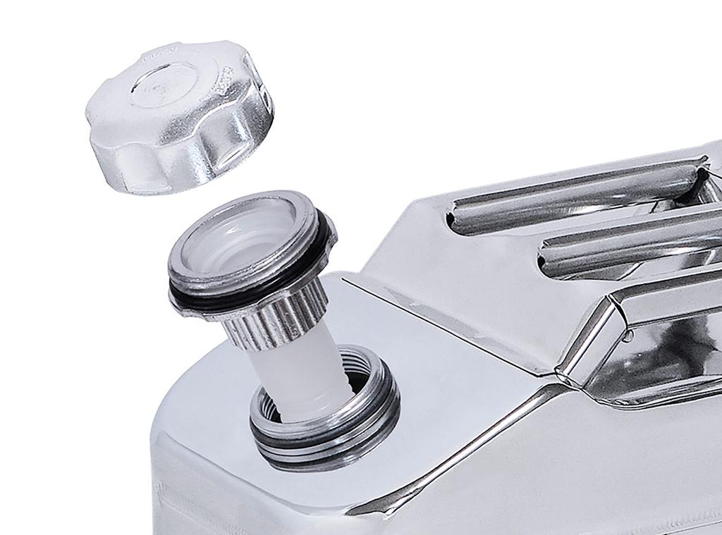 Вертикальная канистра из нержавеющей стали Emerson 10 л, соответствующая Закону о пожарной службе, толщина стального листа ООН, тройная ручка, носик может храниться в канистре