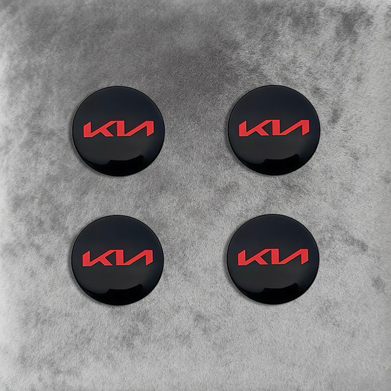 COZN3 4Pcs Car Tire Wheel Hub Center Cover Badge Sticker For Kia Sportage Carnival Seltos Sorento Rio Borrego Ceed Forte K3 K5 EV3 EV6