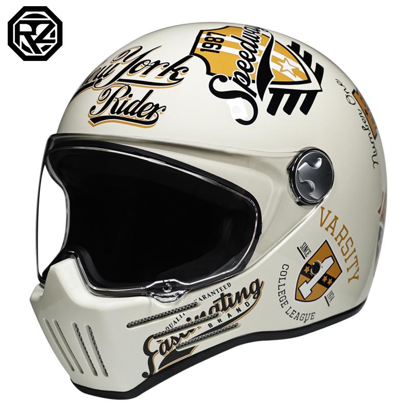 DOT Мотокросс Мотоцикл Винтажный Шлем Мото Гонки Езда Шлем Полностью Закрывающий Лицо Чоппер Ретро Шлем Езда Шлем Мото Все Сезоны