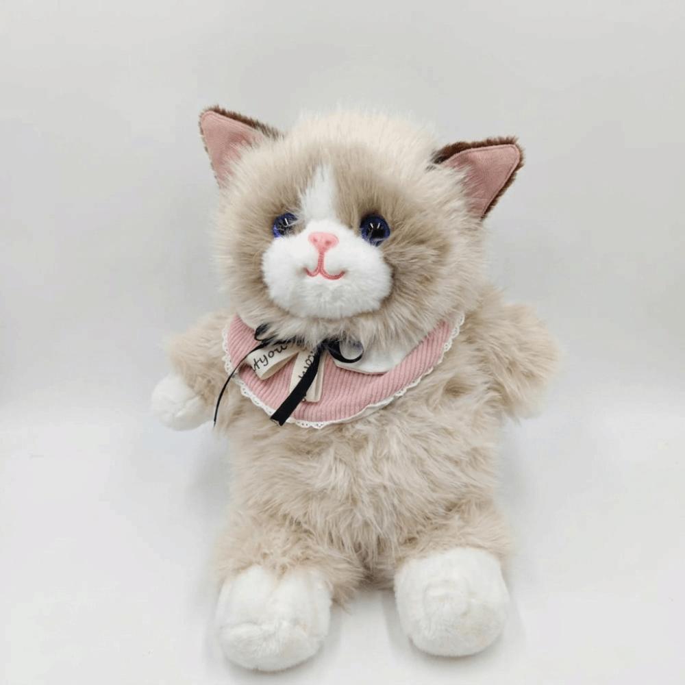 Lifelike Stuffed Animal Bag Fur Material Ragdoll Cat School Bag New Plush Backpack Birthday Gift