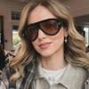 Винтажные дизайнерские солнцезащитные очки-авиаторы оверсайз класса люкс для женщин и мужчин, солнцезащитные очки с большой оправой, панк, ветрозащитные очки, защита от УФ-лучей UV400