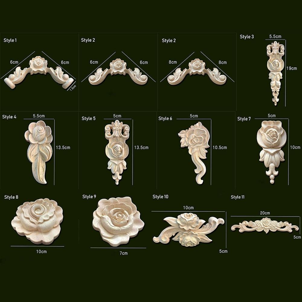 Части Европейский Деревянный Резной Угол Аппликации Рамка Резьба По Дереву Декоративные Деревянные Фигурки Ремесла