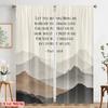 2pcs 2D Flat Printing Window Treatment Curtains Morning Trust Love Mountains Polyester Without Electricity Festive Curtains for