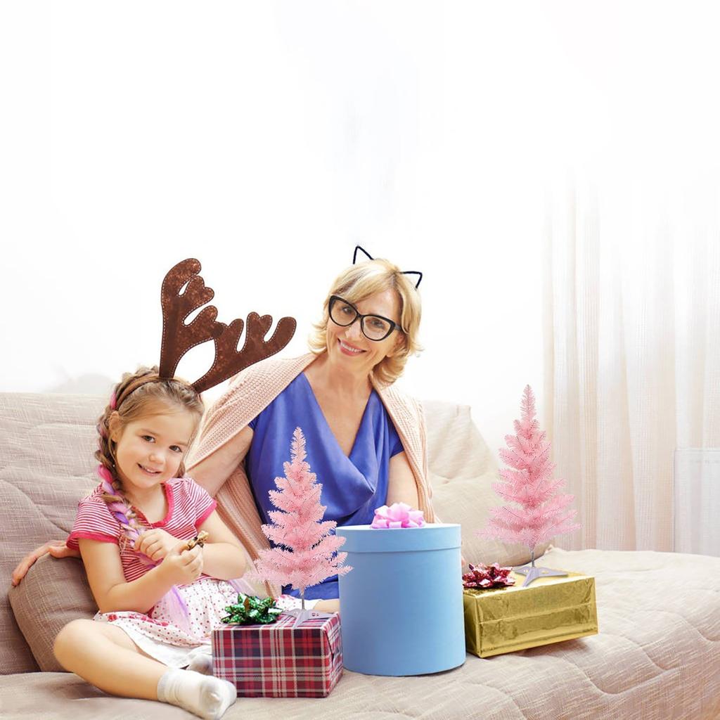 60CM Detachable Christmas Trees Artificial PVC Home Party Garden Decorative Pink Xmas Tree New  Navidad Decorations