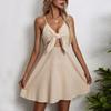 Женское платье с галстуком-бабочкой, сексуальное короткое платье на бретельках без рукавов с открытой спиной, милое вечернее клубное платье