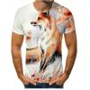 Summer Trend Fox Wolf Men's T-shirt 3D Digital Print Round Neck Loose Casual Short Sleeved Shirt T-Shirts Men’s
