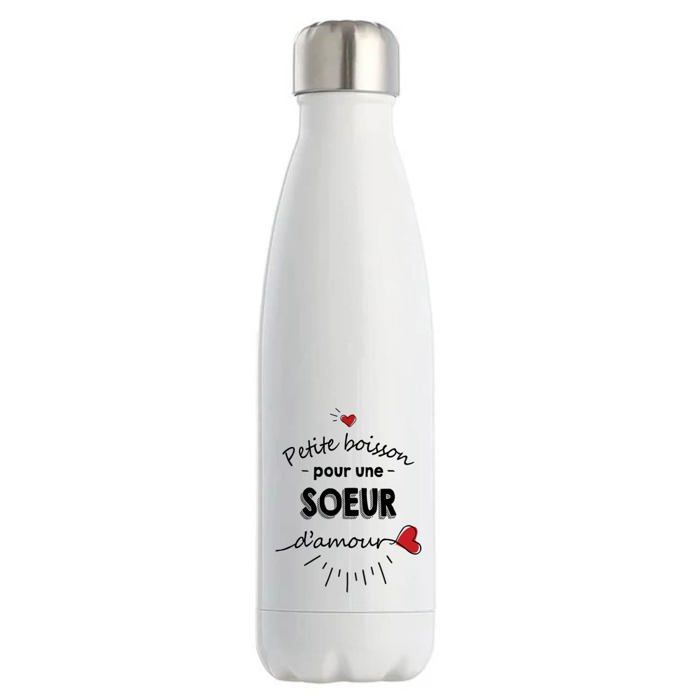 Gourde isotherme - PLANETEE - Personnalisée (FR) - Motif Petite Boisson - Inox double paroi 12h/24h - Sans BPA