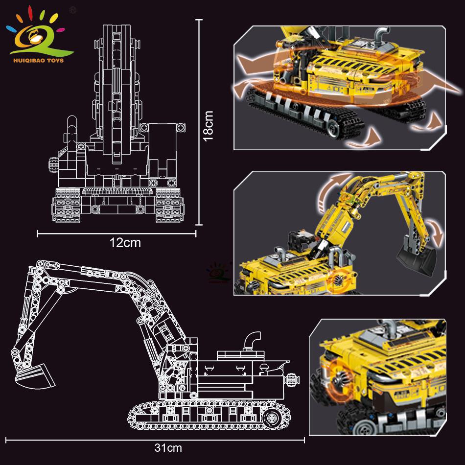 Нетоксичный Модель Строительного Грузовика Moc Конструктор Экскаватор Кран Машина Городская Строительная Техника Набор Кирпичей Для Детей Подарок Детям
