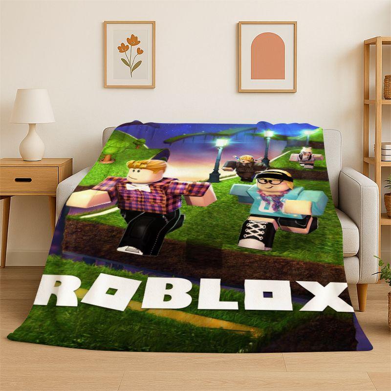Classic Cartoon R-Robloxs Game Soft Flannel Throw Blanket,Cozy Blanket for Bed,Couch,Sofa,Bedroom,Living Room,Travel,Picnic
