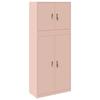 Storage Cabinet 2 Pcs Pink 90 X 40 X 210 Cm Steel