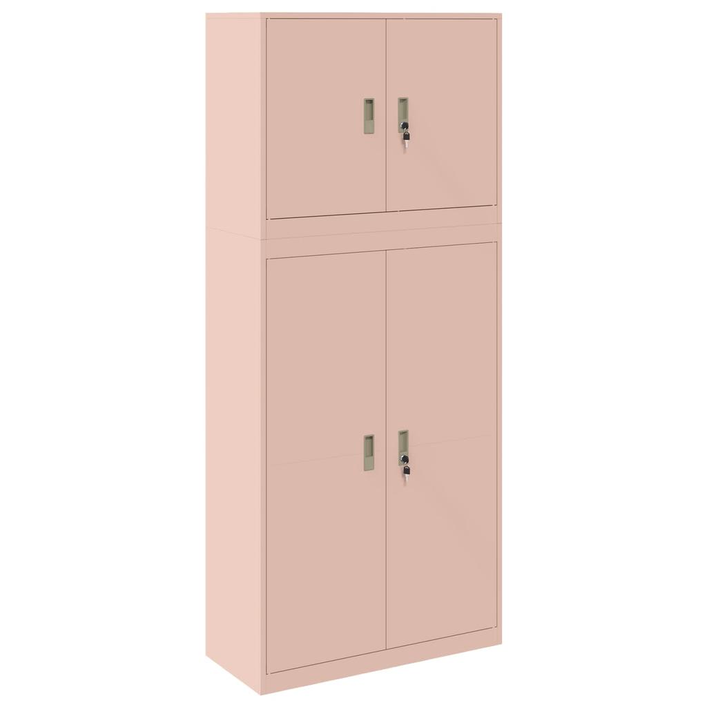 Storage Cabinet 2 pcs Pink 90 x 40 x 210 cm Steel