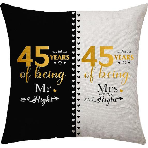 3rd Anniversary Throw Pillow Cover Gifts for 3 Years of Marriage Couples Valentines Day Gifts for Her Him Husband Wife 3rd Wedding Anniversary
