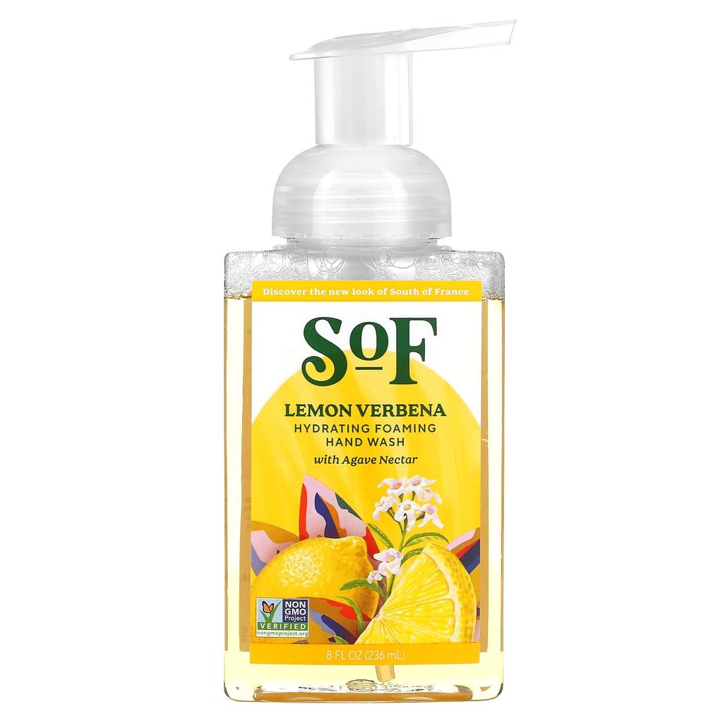 SoF Hydrating Foaming Hand Wash with Agave Nectar, Lemon Verbena, 8 Fl Oz (236 Ml)
