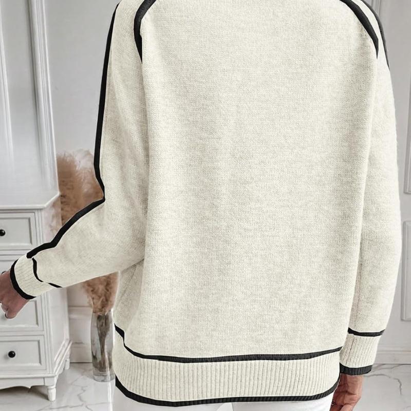 Зимний женский элегантный однотонный вязаный теплый свитер с высоким воротом и длинными рукавами