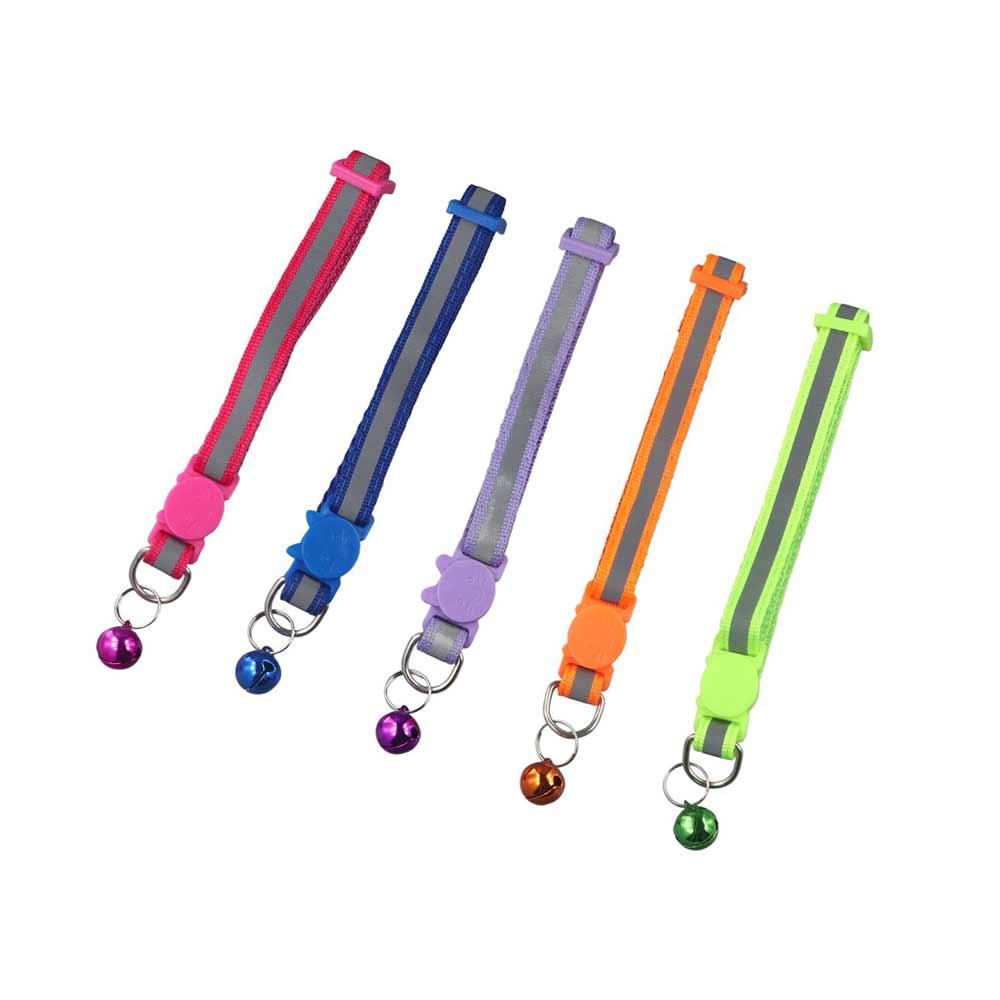 Adjustable Size Reflective with Bells Cat Neck Strap Cat Collar Pet Accessories Kitten Decor