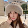 Imitation Mink Fur Straw Hat Women's Autumn and Winter Plush Bucket Hat Warm Ear Protection Mongolian Hat Basin Hat