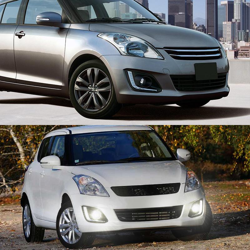Автомобильный дневной ходовой огонь для Suzuki Swift 2014 2015 2016 DRL Бампер Ходовой фонарь с проводкой, переключателем, водонепроницаемые детали